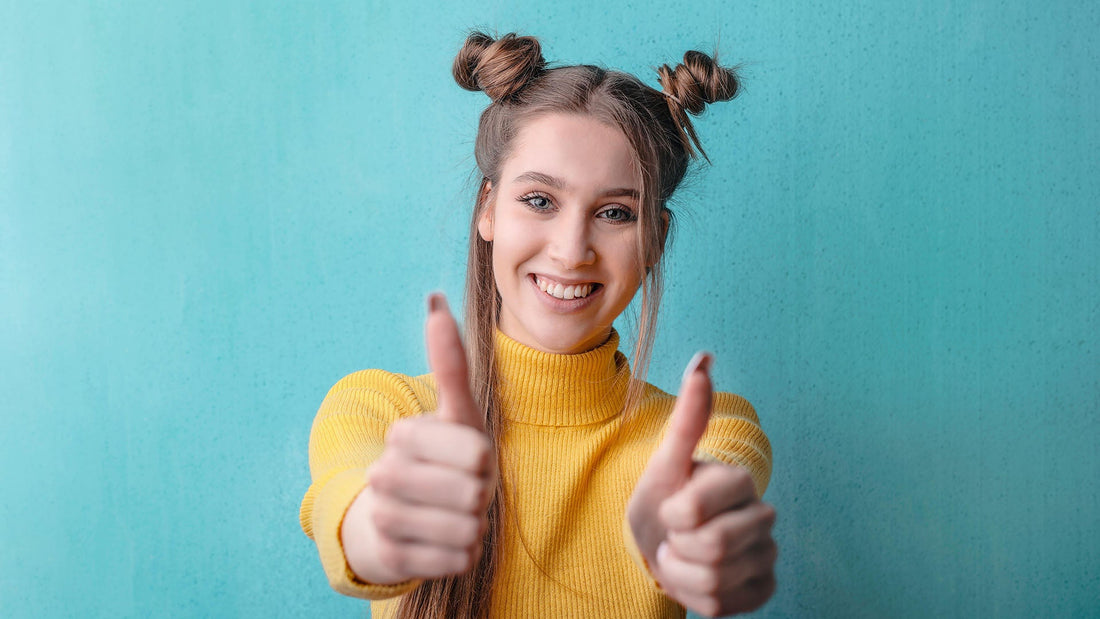 Woman giving the thumbs up sign