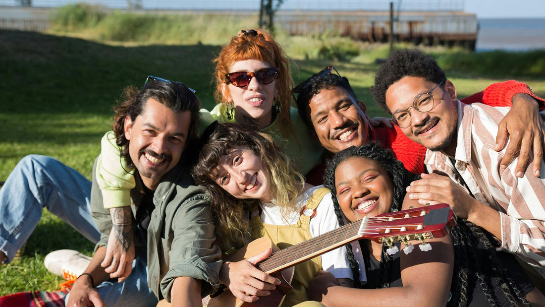 group of friends happily hanging out