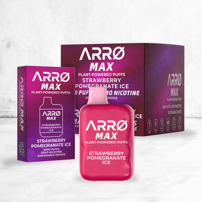 ARRØ MAX – Strawberry Pomegranate Ice (5,000 Puffs) Plant Powered Aromatherapy Device, Single Pack