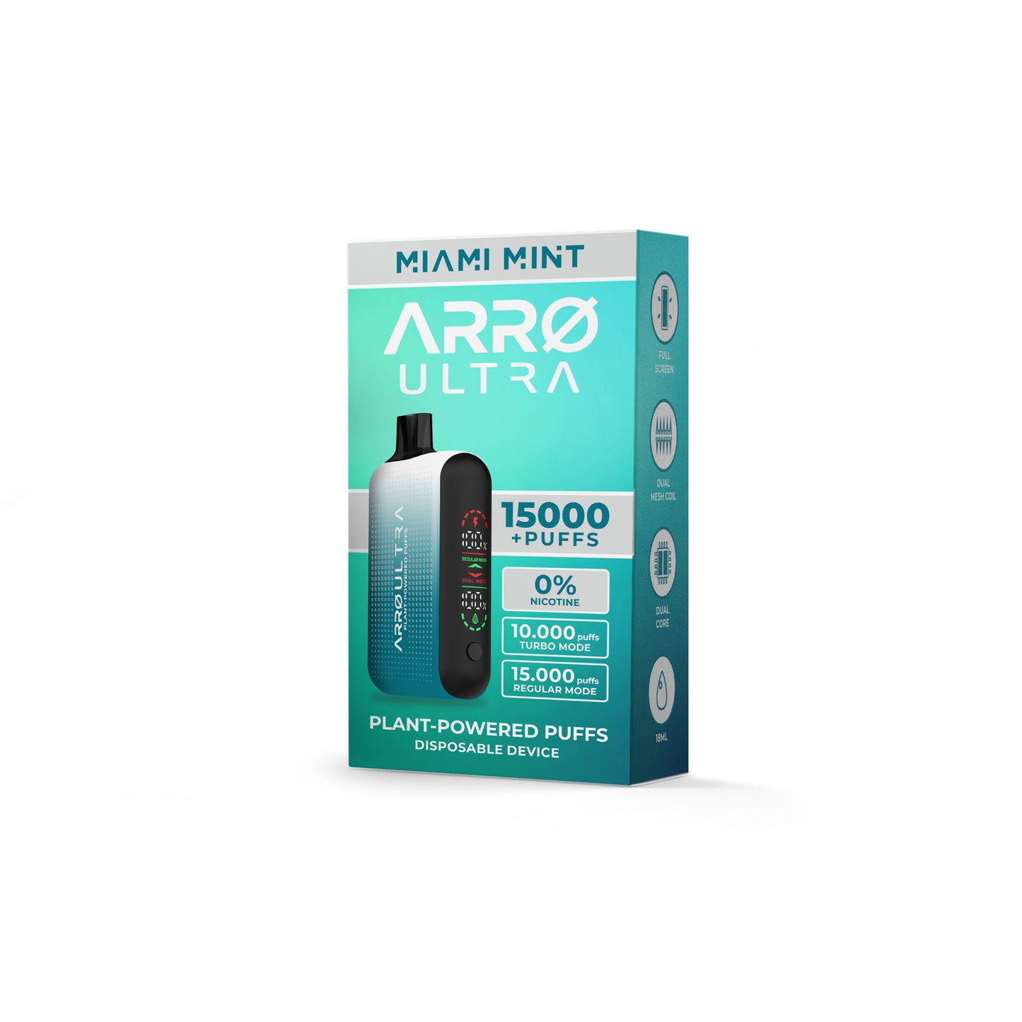 ARRØ Ultra –  Miami Mint (15,000 Puffs) Plant Powered Aromatherapy Device, Single Pack