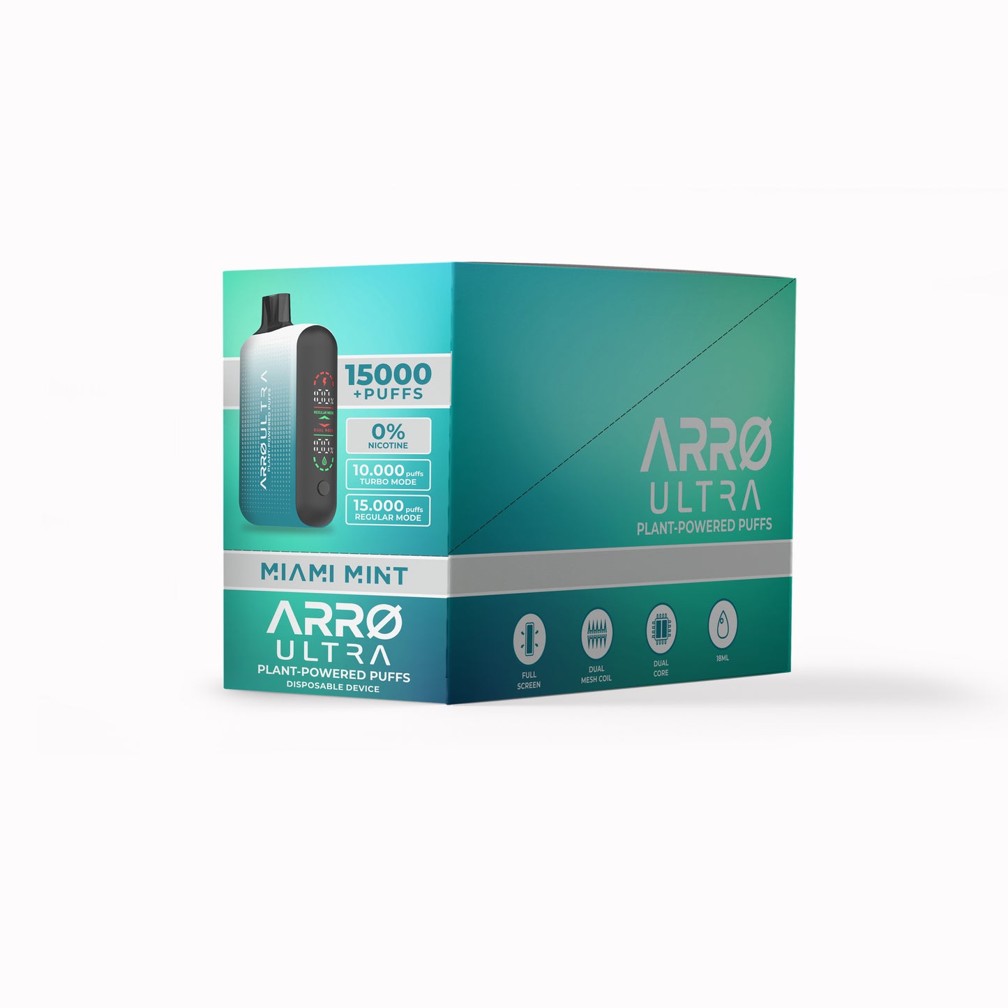 ARRØ Ultra –  Miami Mint (15,000 Puffs) Plant Powered Aromatherapy Device, Single Pack