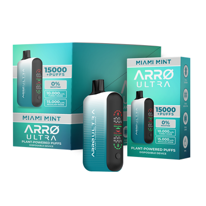 ARRØ Ultra –  Miami Mint (15,000 Puffs) Plant Powered Aromatherapy Device, Single Pack