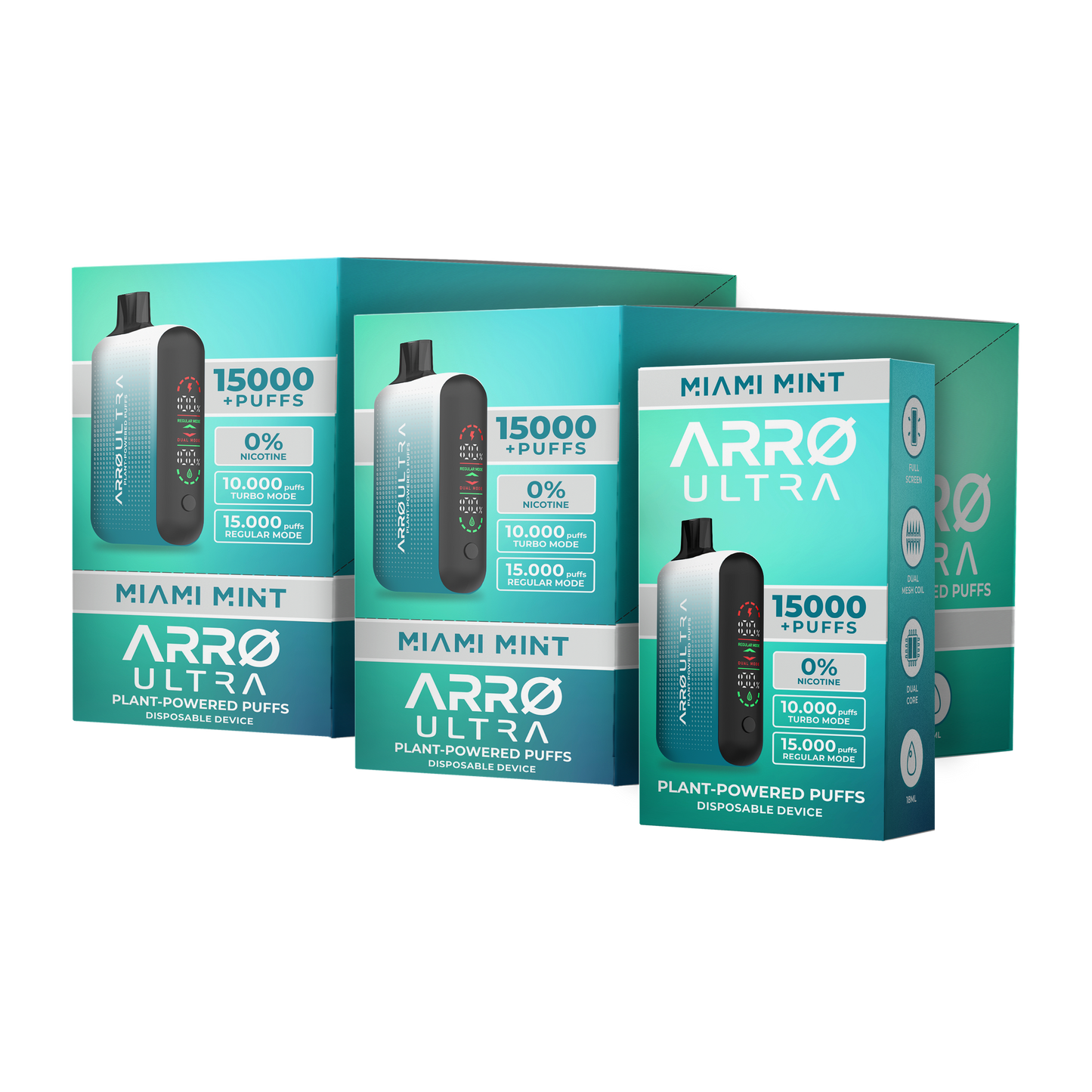 ARRØ Ultra –  Miami Mint (15,000 Puffs) Plant Powered Aromatherapy Device, Single Pack