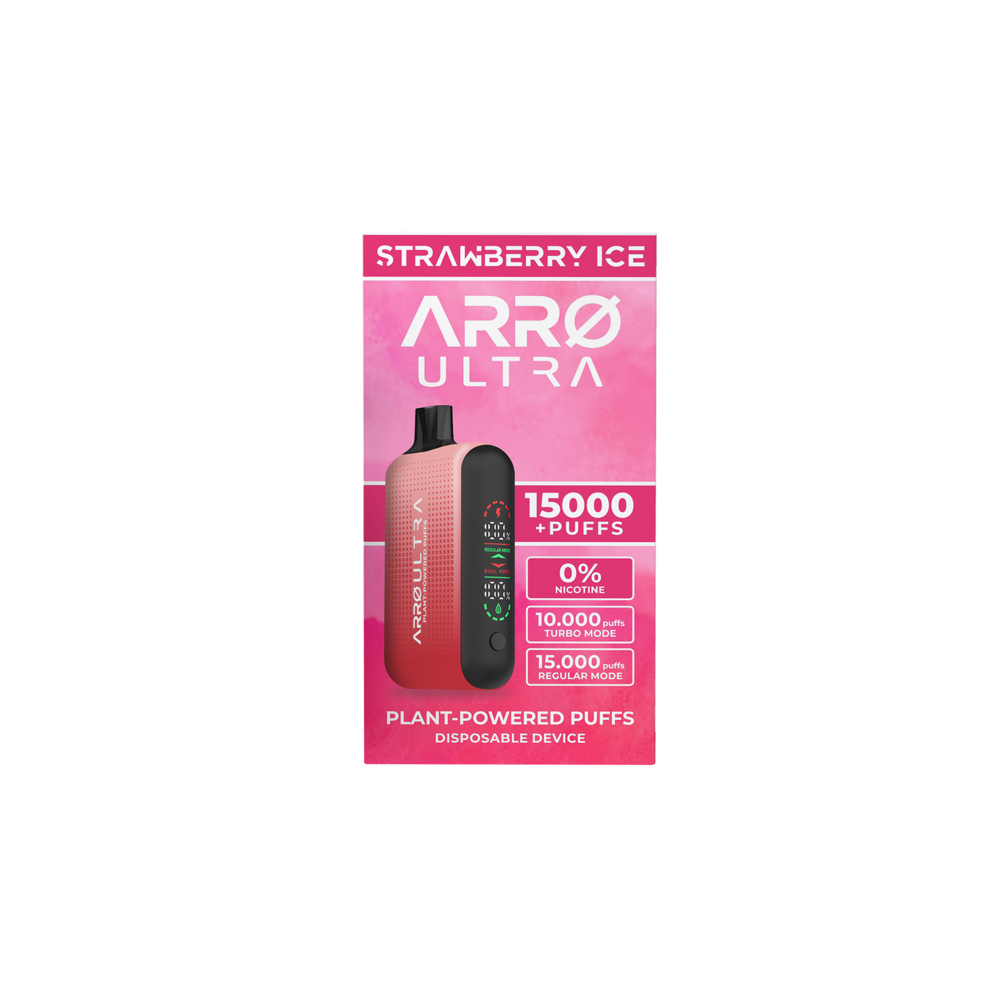 strawberry ice disposable vape ARRØ Ultra Nicotine Free Vape