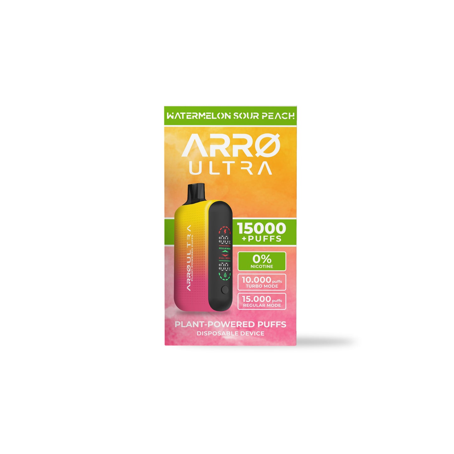 ARRØ Ultra –  Watermelon Sour Peach (15,000 Puffs) Plant Powered Aromatherapy Device, Single Pack