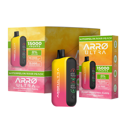 ARRØ Ultra –  Watermelon Sour Peach (15,000 Puffs) Plant Powered Aromatherapy Device, Single Pack