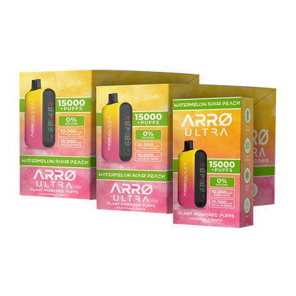 ARRØ Ultra –  Watermelon Sour Peach (15,000 Puffs) Plant Powered Aromatherapy Device, Single Pack