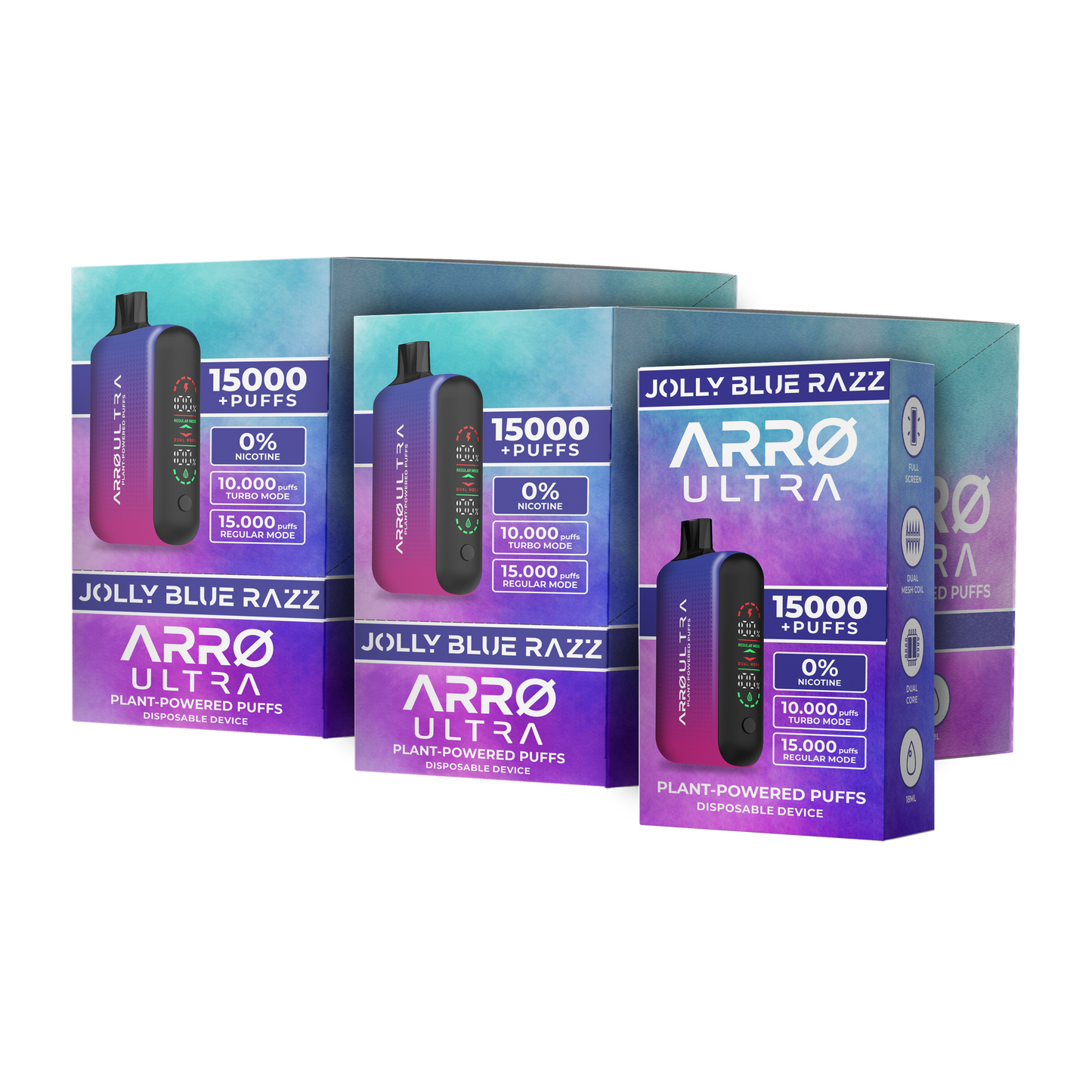 ARRØ Ultra –  Jolly Blue Razz (15,000 Puffs) Plant Powered Aromatherapy Device, Single Pack