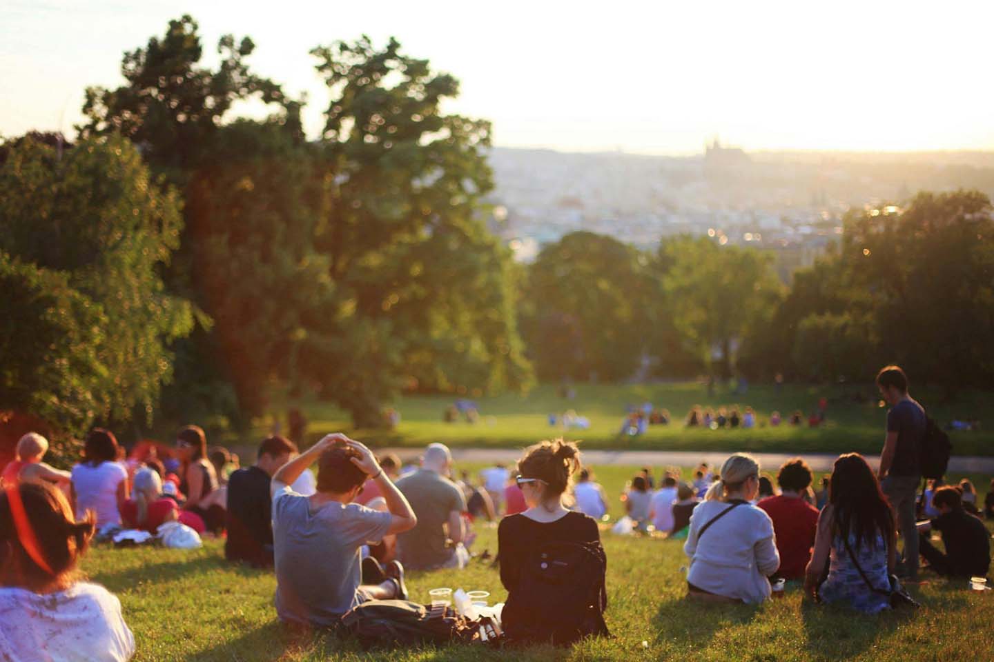 Group of people at an outdoor concert