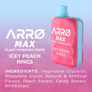 ARRØ MAX Zero Nicotine Vape – Icey Peach Rings - Image 3