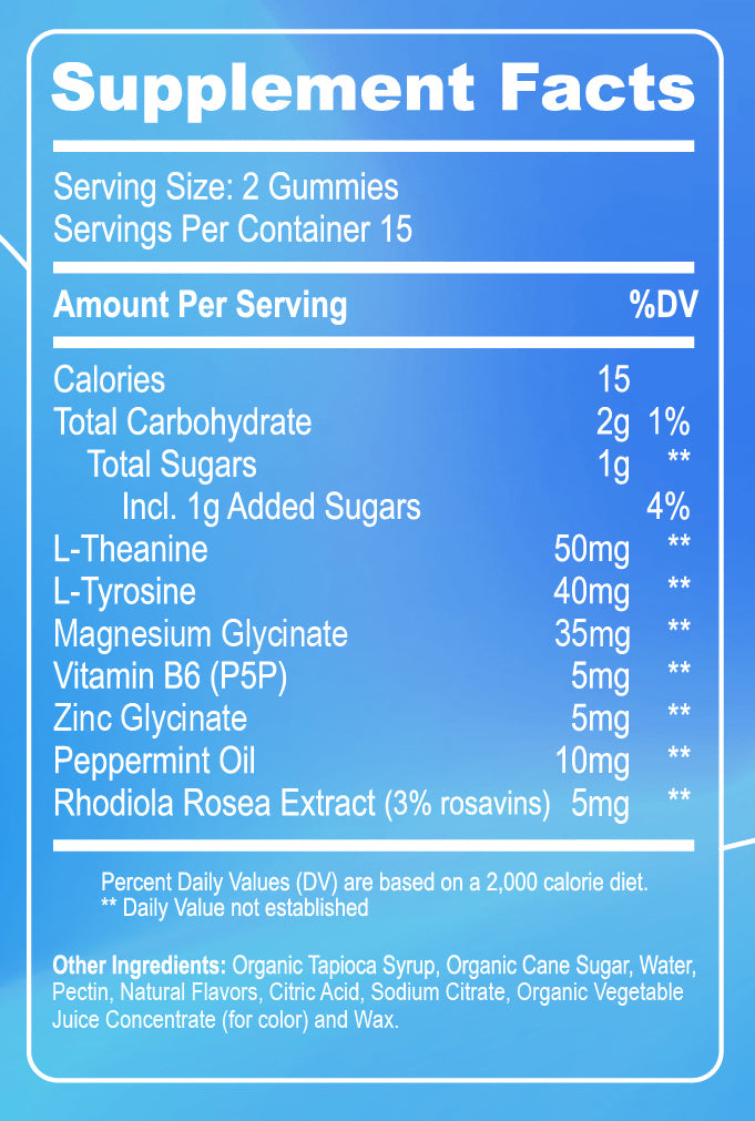 Supplement Facts — Blue Razz