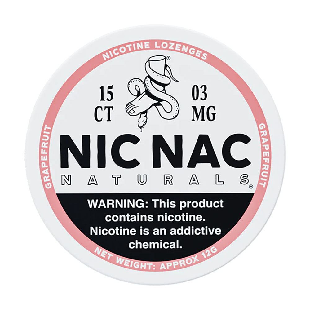 Tin of Nic Nac Naturals 3 mg nicotine lozenges